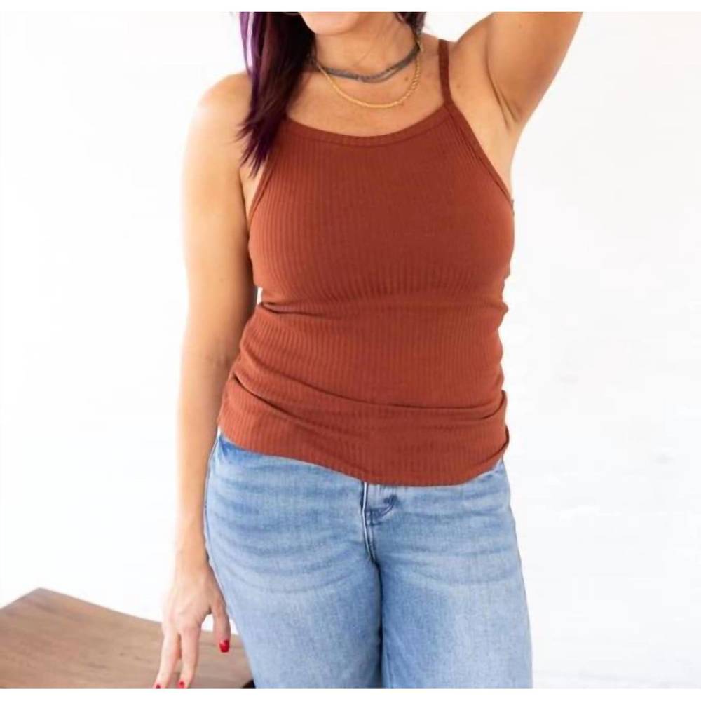 NEW PHIERCE FASHIONS ribbed tank brami in spice